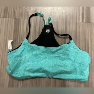Women's Teal and Black Bra
